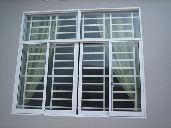 Mẫu cửa sổ nhôm kính 4 cánh màu trắng sứ