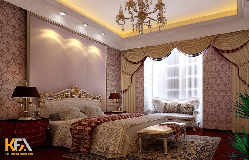 Phòng ngủ khách sạn phong cách tân cổ điển Châu Âu