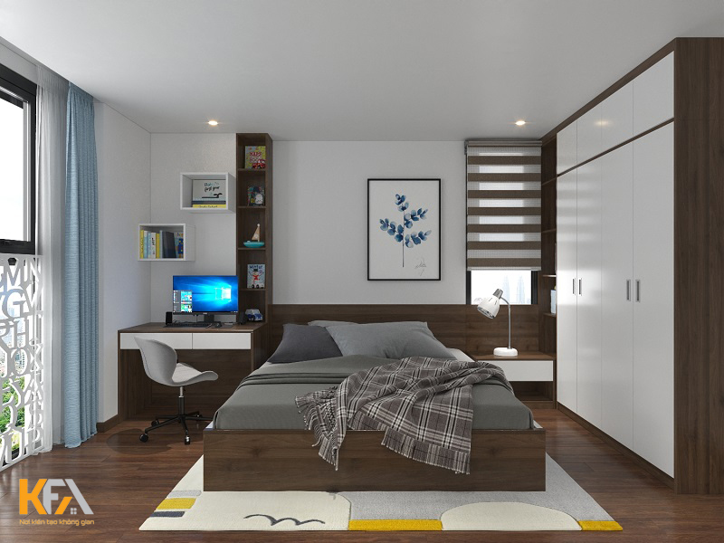Thiết kế nội thất phòng ngủ 2 tại chung cư Vinhomes Riverside