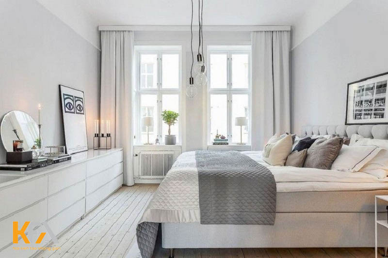 Phòng ngủ nhà ống thiết kế tinh tế với phong cách Bắc Âu