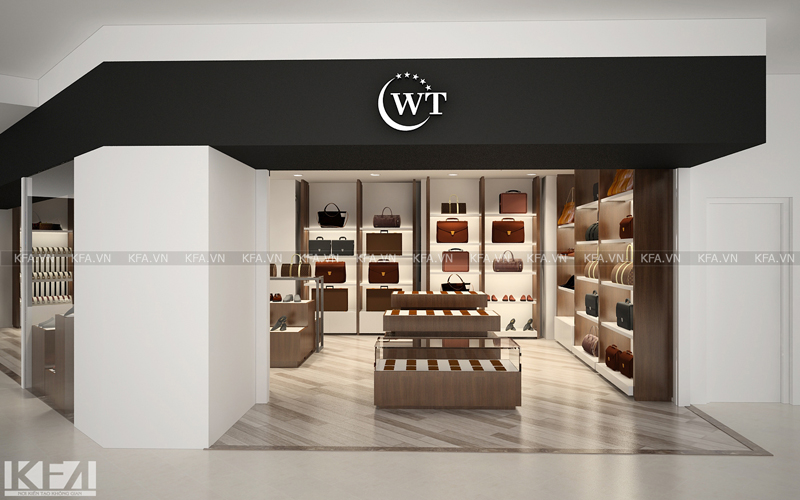 Thiết kế và thi công showroom thương hiệu da WT tại TTTM Royal City