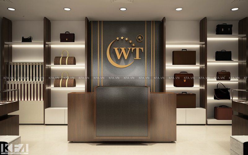 Thiết kế showroom thương hiệu da WT tại TTTM Green Star