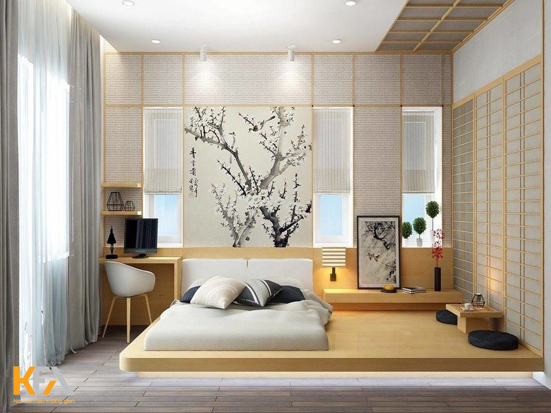 Thiết kế phòng ngủ phong cách Nhật Bản cũng cần chú ý đến yếu tố ánh sáng