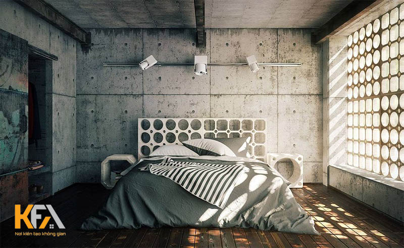 Phòng ngủ mang phong cách Industrial