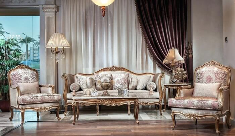 Phong cách nội thất cổ điển thường sử dụng những loại vải thổ cẩm, satin, lụa làm vật liệu trang trí