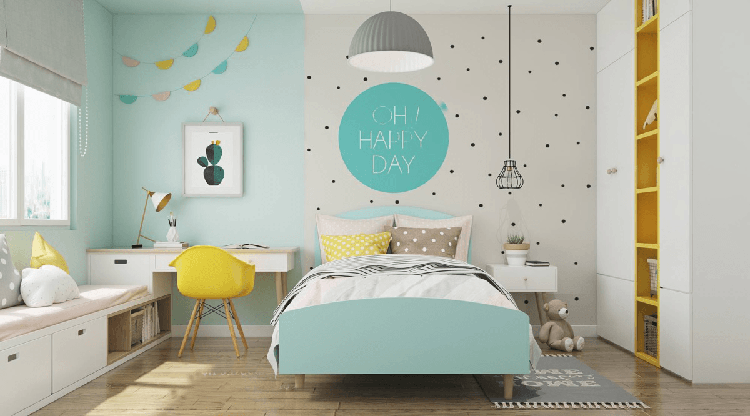 mẫu phòng ngủ này thể hiện được cá tính của các bé