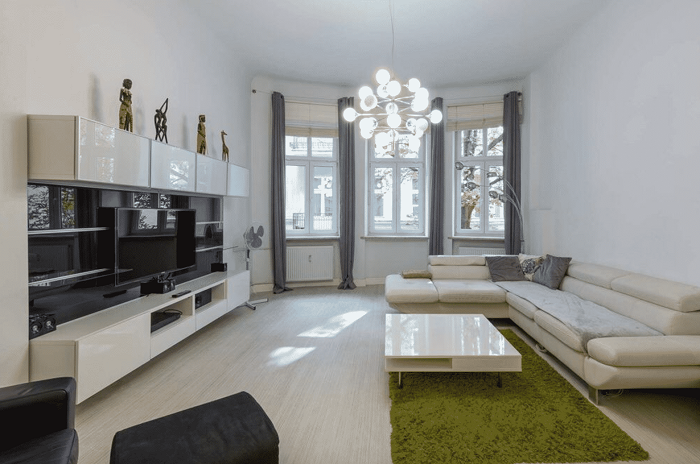 Thiết kế nội thất phòng khách chung cư 90m2 đơn giản và hiện đại
