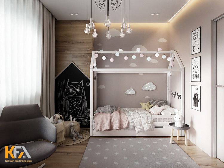 Mẫu phòng ngủ 10m2 cho bé gái 11 tuổi độc đáo với chiếc giường hình ngôi nhà cùng những món đồ decor nhỏ xinh khác