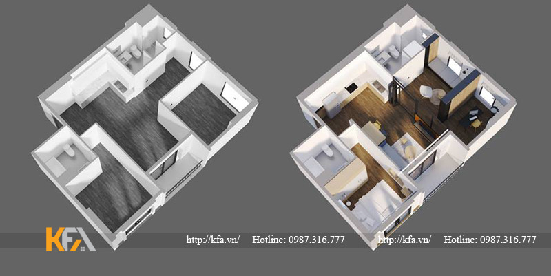 Thiết kế nội thất căn hộ ECOPARK – Anh Huy