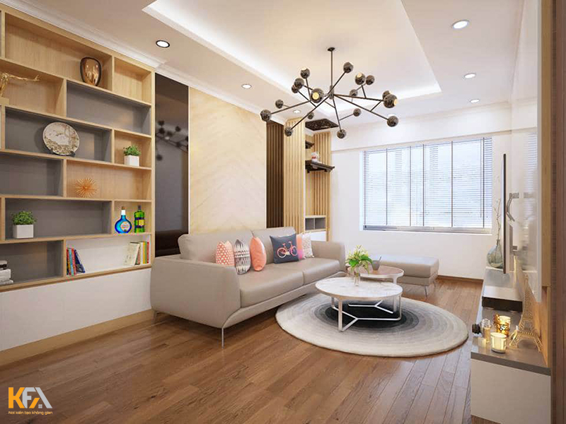 Thiết kế nội thất chung cư 90m2 phong cách hiện đại sử dụng tone màu trung tính đơn giản