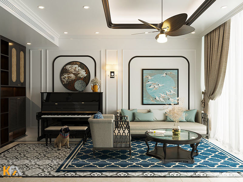 Thiết kế nội thất chung cư phong cách Indochine -03