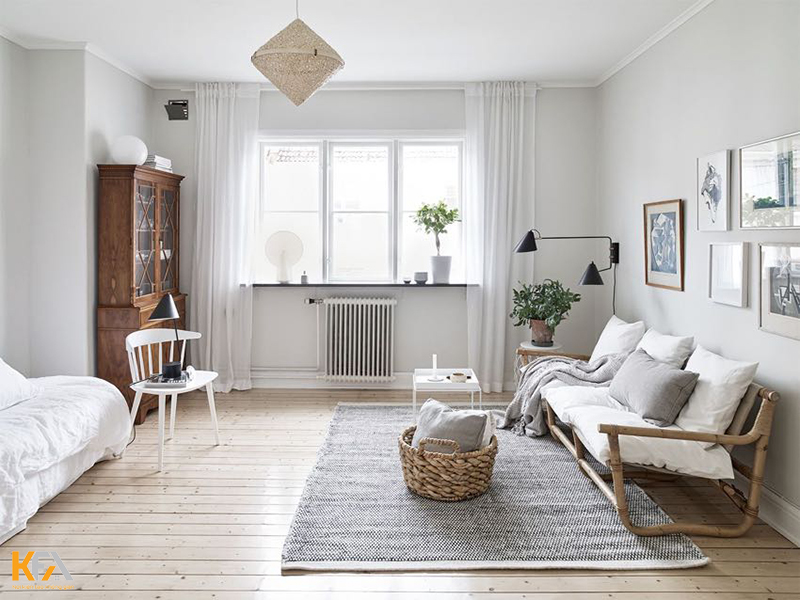 Mẫu nội thất căn hộ 2 phòng ngủ phong cách Vintage