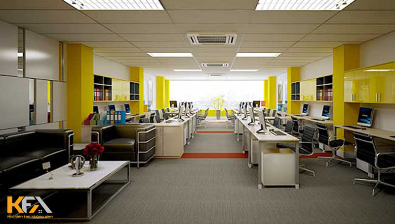 Thiết kế nội thất văn phòng 60m2 với gam màu nhẹ nhàng, trẻ trung