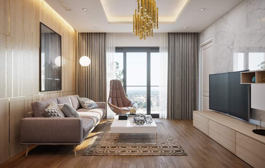 Phòng khách căn hộ 120m2