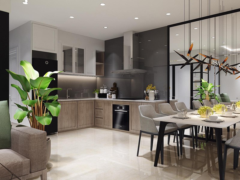 mẫu phòng bếp chung cư đẹp