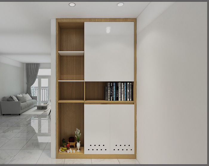 Tủ đựng giày kết hợp kệ sách