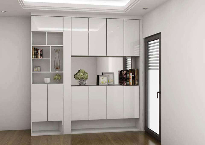 Tủ đựng giày kết hợp kệ trang trí