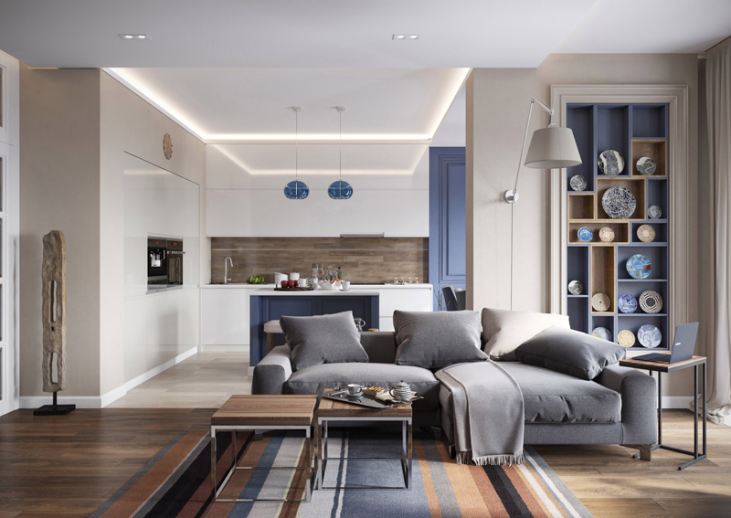 Mẫu phòng khách chung cư 130m2