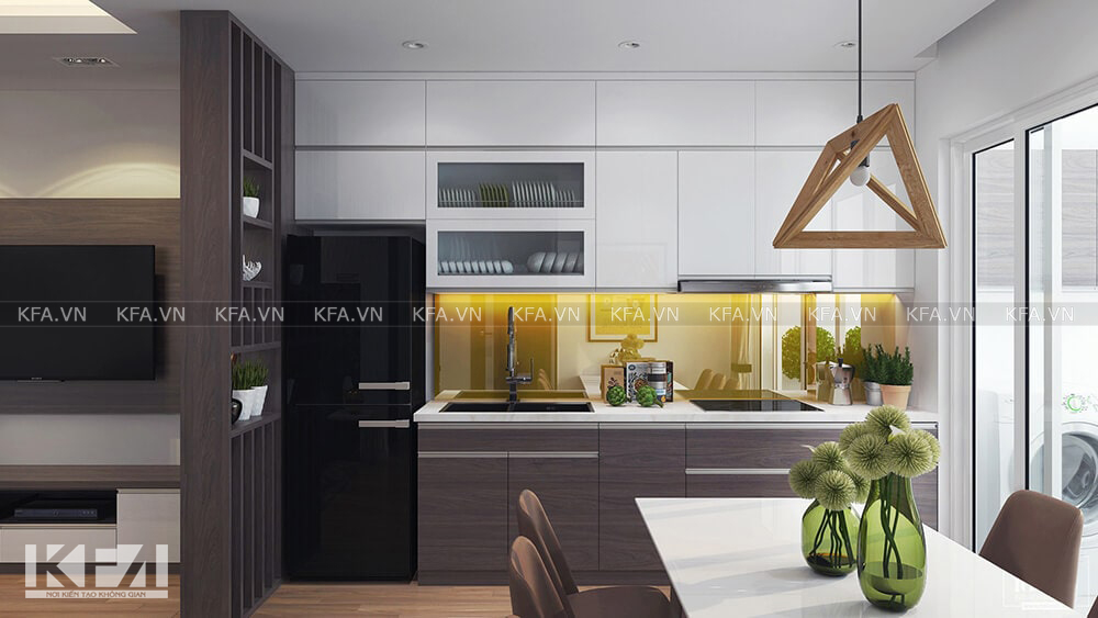 phòng bếp chung cư hiện đại