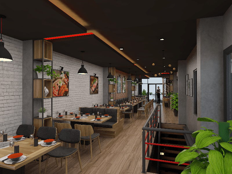 Thiết kế nội thất nhà hàng lẩu nướng