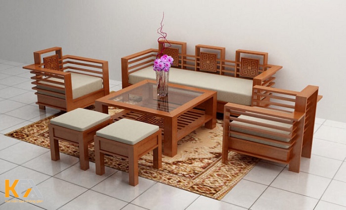 Bộ bàn ghế gỗ phòng khách giá dưới 7 triệu mẫu 19