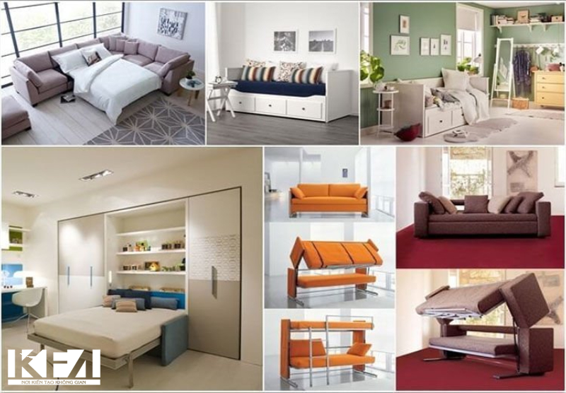 Ghế sofa giường - Giải pháp cho phòng khách chung cư mini