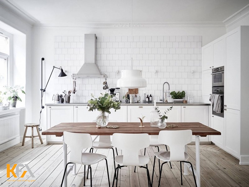 Thiết kế phòng bếp chung cư 60m2 phong cách Bắc Âu