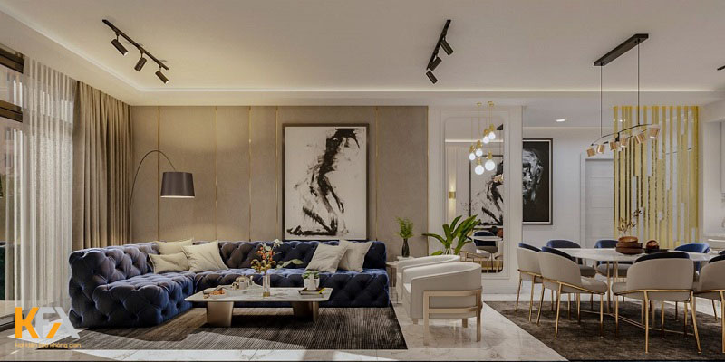 Thiết kế phòng khách luxury tại Hapulico Complex
