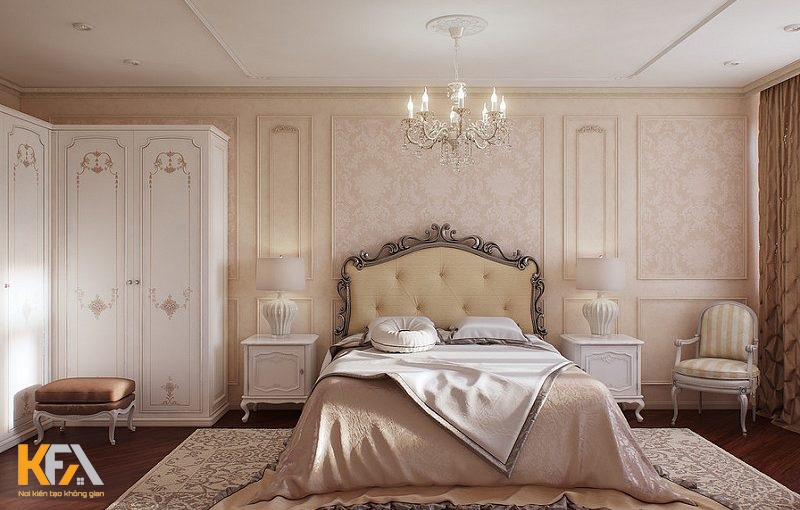 Đặc trung giường ngủ kiểu Pháp là chiếc ga giường cỡ lớn
