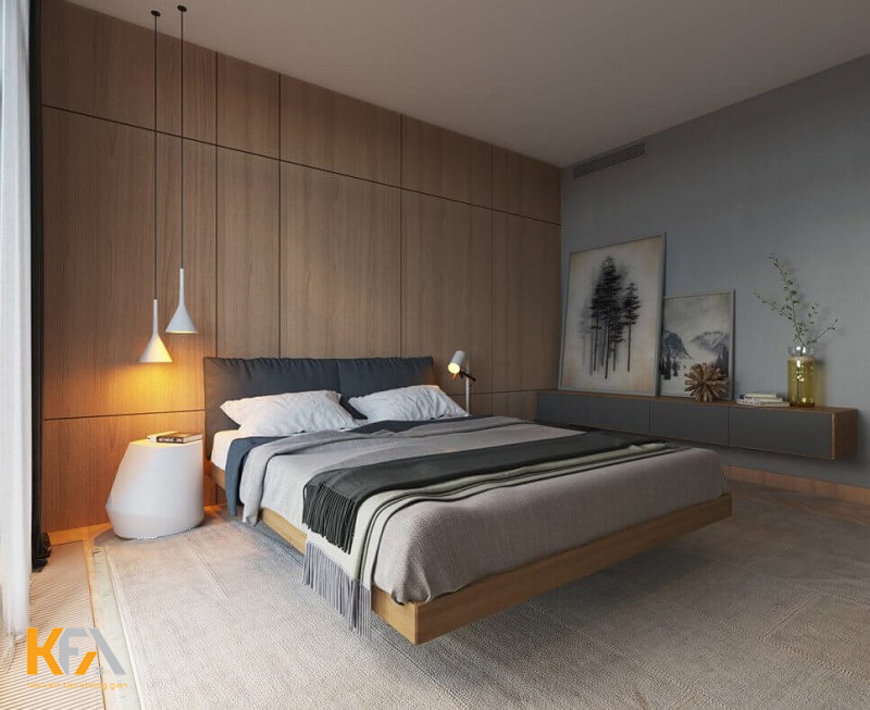 Thiết kế phòng ngủ tối giản chung cư 60m2