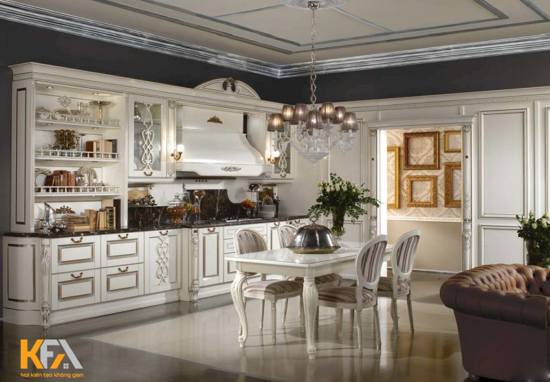 Tủ bếp cổ điển luôn hướng đến sự đề cao tính nghệ thuật trong trang trí Tủ bếp cổ điển luôn hướng đến sự đề cao tính nghệ thuật trong trang trí