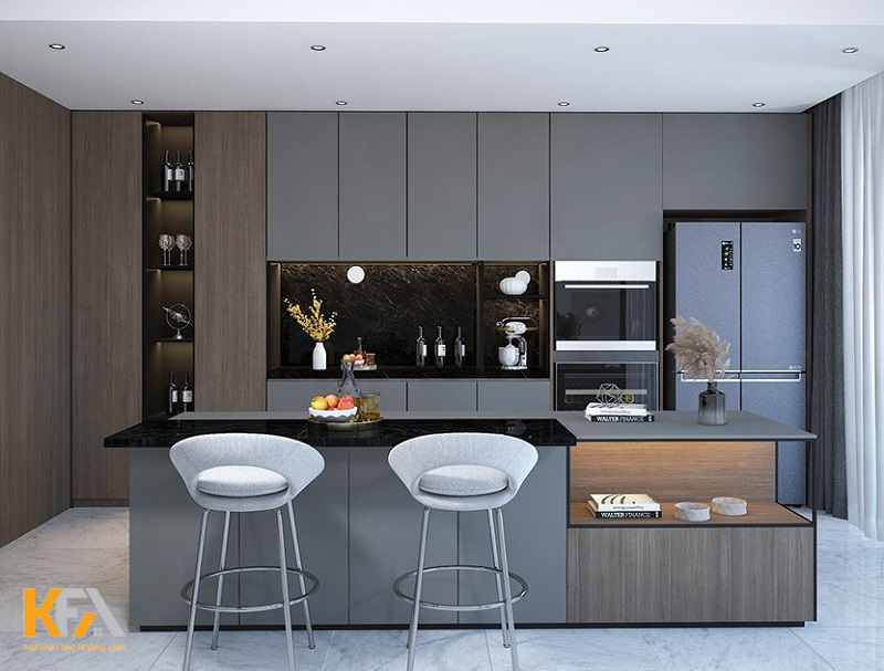 Thanh lịch và sang trọng với hệ tủ bếp âm tường lớn Thanh lịch và sang trọng với hệ tủ bếp âm tường lớn