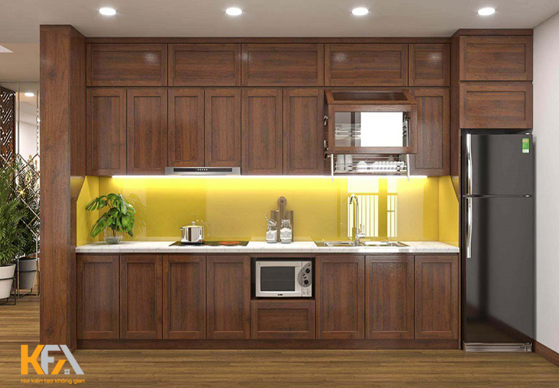 Tủ bếp gỗ tự nhiên hiện đại Tủ bếp gỗ tự nhiên hiện đại