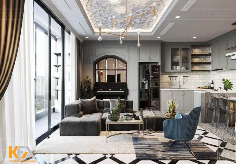 Mẫu phòng khách biệt thự được bài trí theo xu hướng Art Deco độc đáo và ấn tượng Mẫu phòng khách biệt thự được bài trí theo xu hướng Art Deco độc đáo và ấn tượng