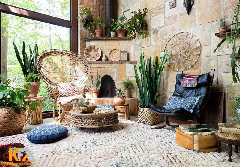 Không gian ấn tượng, phong cách bohemian rất thú vị