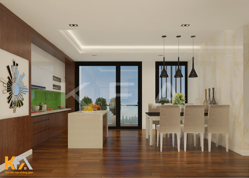 Phòng bếp gỗ Laminate cao cấp Phòng bếp gỗ Laminate cao cấp