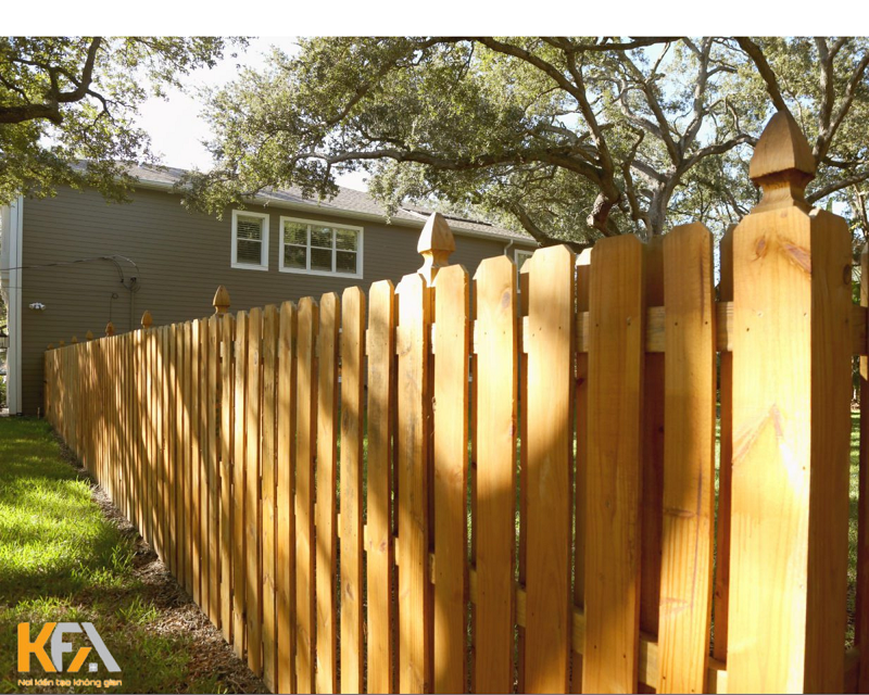 Mẫu thiết kế hàng rào đẹp bằng gỗ đơn giản