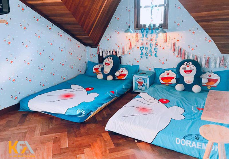 Doremon trang trí phòng ngủ cho người lớn