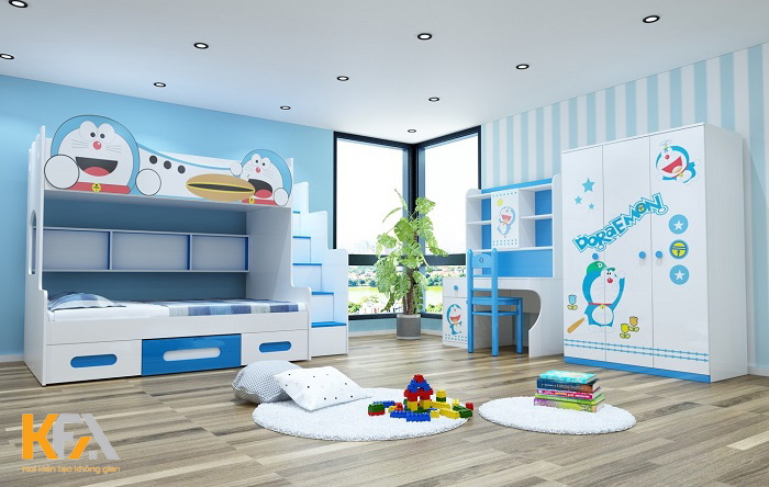 Thiết kế phòng ngủ doremon cho 2 bé sinh đôi Thiết kế phòng ngủ doremon cho 2 bé sinh đôi