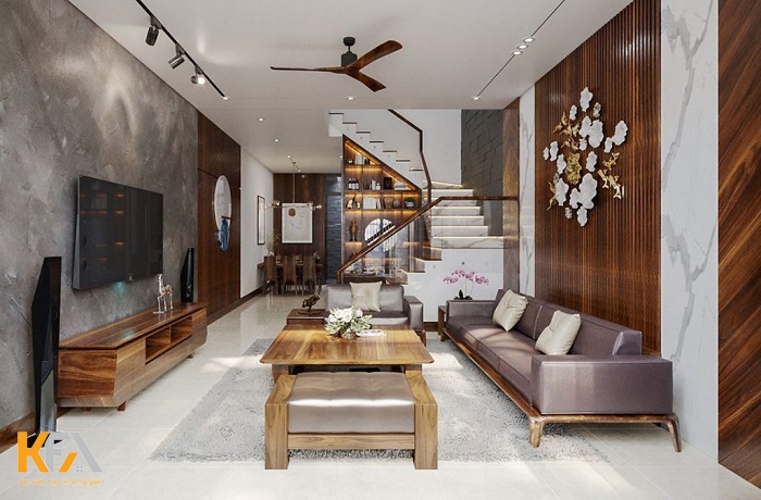 101+ mẫu trang trí phòng khách nhà ống 4m có cầu thang 2022 “đẹp mê ly”