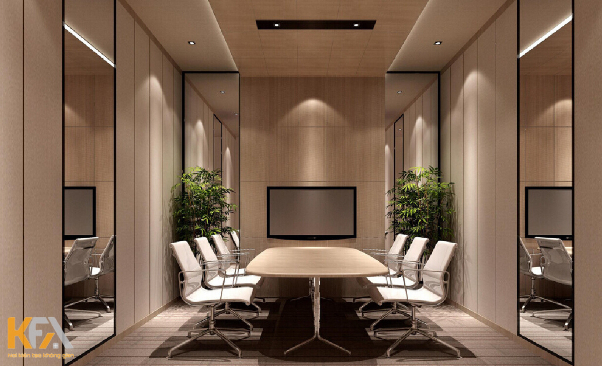 Thiết kế nội thất phòng họp trực tuyến hiện đại