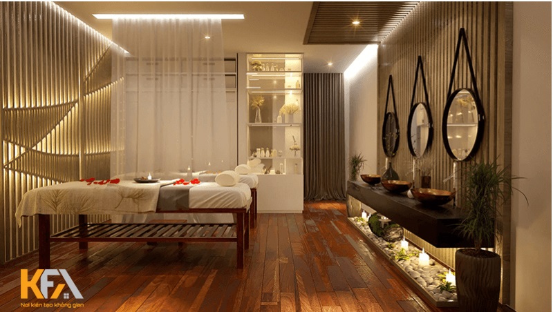 Đồ gỗ luôn là lựa chọn tối ưu khi thiết kế spa