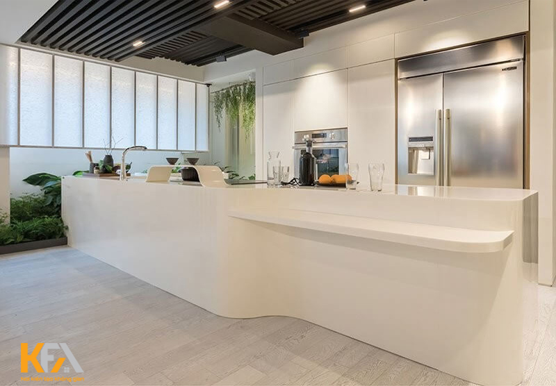 Đá solid surface đã góp mặt trong phần lớn các khu vực trong nhà ở Đá solid surface đã góp mặt trong phần lớn các khu vực trong nhà ở