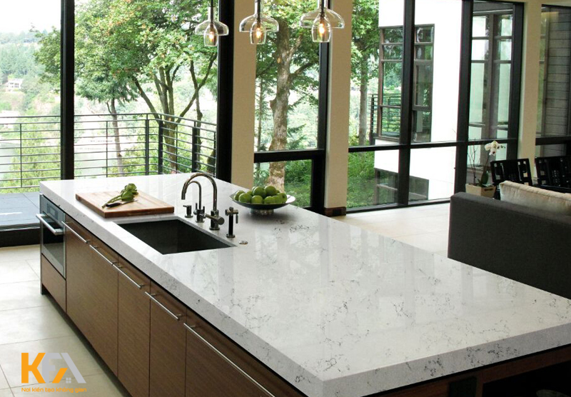 Thạch anh tự nhiên ứng dụng trong bàn bếp Thạch anh tự nhiên ứng dụng trong bàn bếp