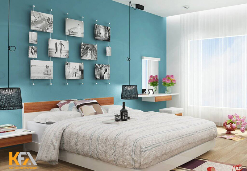 Màu xanh nước biển hoặc xanh nước biển là sự lựa chọn hoàn hảo trong phòng ngủ của người mệnh Mộc