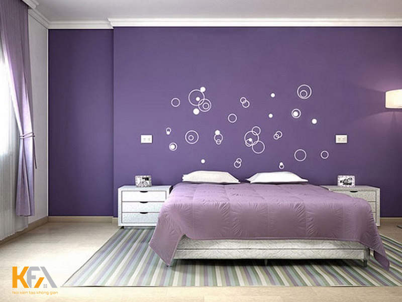 Phòng ngủ màu tím pastel lãng mạn, cuốn hút
