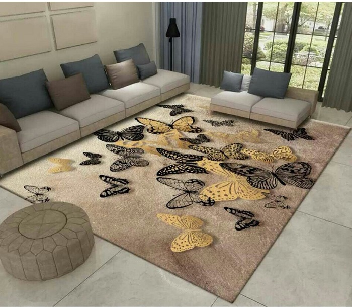 Thảm 3D phòng khách hình những chú bướm