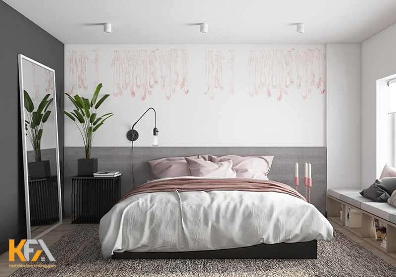 Vẽ tường phòng ngủ đơn giản mẫu 4