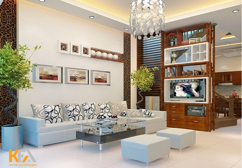 Nhà ống sử dụng vách gỗ làm nổi bật