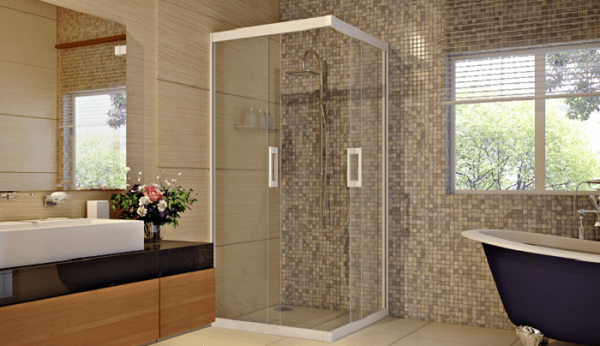 Vách tắm kính cửa trượt cho không gian phòng tắm trở nên hiện đại